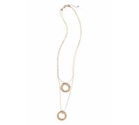 Lange Kette FIRETTI "2 rhg., mit je doppelten Ringanhänger, glanz", gold (goldfarben), Halsketten, Damen, Metall, L: 70 (493983-0) goldfarben