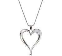 Lange Kette FIRETTI "Herz", grau (metallfarben), Halsketten, Damen, Metall, L: 100, Lange Kette (65889222-0)