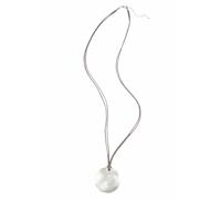 Lange Kette FIRETTI "mit runden mattiertem Anhänger", grau (metallfarben, grau), Halsketten, Damen, Metall Synthetik, L: 103, Metall, Synthetik (583779-0) metallfarben, grau