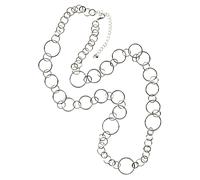 Lange Kette FIRETTI "Ring Variety", grau (metallfarben), Halsketten, Damen, Metall, L: 85 (57741046-0) metallfarben