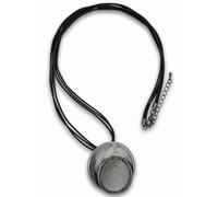 Lange Kette FIRETTI "rund, Kreis auf Kreis", grau (hämatitfarben, schwarz, grau), Halsketten, Damen, Metall Polyester, L: 84, Metall, Polyester, mit Glasstein (44256859-0) hämatitfarben, schwarz, grau
