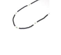 Lange Kette FIRETTI "Schmuck Geschenk Halsschmuck Halskette Edelsteinkette Achat Hämatit", bunt (grau, hellgrün, weiß), Halsketten, Damen, Perlen Stein, L: 90 B: 4mm, Perlen, Stein, Lange Kette, Made