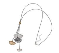 Lange Kette FIRETTI "Schmuck Geschenk Multi Ginko", metallfarben, gelbgoldfarben, gunfarben, Halsketten, Damen, Metall Polyurethan, L: 88, Metall, Polyurethan (61225724-0) metallfarben, gelbgoldfarben