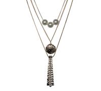 Lange Kette FIRETTI "Schmuck Geschenk Multi-Row Longkette", gold (gelbgoldfarben, weiß), Halsketten, Damen, Metall, L: 68 70 72, mit Kunststoffperle (87178331-0) gelbgoldfarben, weiß