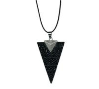 Lange Kette FIRETTI "Schmuck Geschenk Sparkling Triangle", metallfarben, schwarz, Halsketten, Damen, Kunststoff Metall Textil, L: 78, Kunststoff, Metall, Textil (74859916-0) metallfarben, schwarz