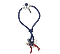 Lange Kette "Koralle", Damen, Gr. onesize, Kunstfaser, blau, COLLEZIONE ALESSANDRO, Basic, Halsketten, geflochtens Band mit Korallenanhängern und Perlen (71256254-0) blau