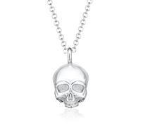 Lange Kette KUZZOI "Totenkopf Schädel Gothic 925 Sterling Silber", silber, Halsketten, Herren, 60, ohne Stein, Silber 925 (Sterlingsilber), L: 60, Lange Kette (420603-0)