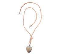 Lange Kette "Mira", Damen, Gr. onesize, Leder, beige (natur), COLLEZIONE ALESSANDRO, Basic, Halsketten, Horn Anhänger (50757318-0) natur