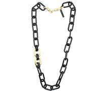 Lange Kette "Polly", Damen, Gr. onesize, Kunstfaser, schwarz (schwarz, gold), COLLEZIONE ALESSANDRO, Basic, Halsketten, aus ovalen Gliedern gefertigt, teilweise aus Metall (31052710-0) schwarz, gold