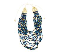 Lange Kette "Prato", Damen, Gr. onesize, Holz, blau, COLLEZIONE ALESSANDRO, Basic, Halsketten, mehrreihige Kette (55065729-0) blau