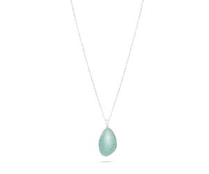 Lange Kette S.OLIVER "Stone", grün (edelstahlfarben, blau), Halsketten, Damen, Edelstahl, L: 80 B: 2mm, mit Amazonit, Moosachat oder Rosenquarz, B:2mm (85865048-0) edelstahlfarben, blau
