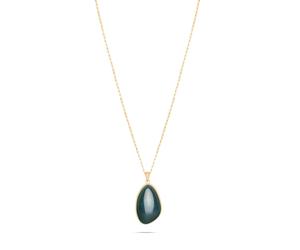 Lange Kette S.OLIVER "Stone", grün (gelbgoldfarben, grün), Halsketten, Damen, Edelstahl, L: 80 B: 2mm, mit Amazonit, Moosachat oder Rosenquarz, B:2mm (37199868-0) gelbgoldfarben, grün