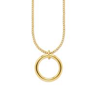 Lange Kette "Schmuck Geschenk Edelstahlkette lang mit runden Anhänger", gelbgoldfarben, ANISTON JEWELRY & WATCHES, Halsketten, Damen, Edelstahl, L: 60 B: 2,8mm, B:2,8mm (62819814-0) gelbgoldfarben