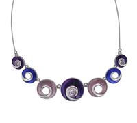 Lange Kette STEUER "Metallcollier silberfarben mit 7 Anhängern lilatöne", lila (violett), Halsketten, Damen, 49,5cm, Metall, L: 49,5 B: 1mm, Collier Halskette, B:1mm (49993411-0) violett