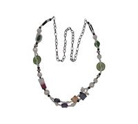 Lange Kette STEUER "Modekette, lang, mehrfarbige Zierde", bunt (mehrfarbig), Halsketten, Damen, 96cm, Metall, L: 96 B: 17mm, glänzend, B:17mm (30690163-0) mehrfarbig