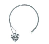 Lange Kette STEUER "Rhodiumfarbener Herzanhänger an Metallkette", weiß, Halsketten, Damen, 74cm, Metall, L: 74 B: 40mm, glänzend, B:40mm (53147745-0) weiß