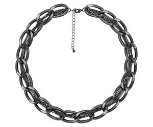 Lange Kette STEUER "schwarze Metall Gliederkette", schwarz, Halsketten, Damen, 53cm, Metall, L: 53 B: 18mm, Gliederkette, B:18mm (83692800-0) schwarz