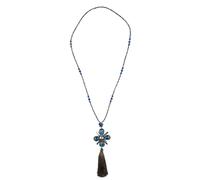 Lange Kette "Strass", Damen, Gr. onesize, Glas, blau, COLLEZIONE ALESSANDRO, Basic, Halsketten, mit echten Glasperlen (11414106-0) blau