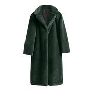 Lange Kunstpelze Mantel Damen Einfarbig Faux Pelzmantel Große Größen Winterjacke Umlegekragen Pelzjacke Winter Warme Felljacke Kuschelig Kunstfell Jacke Langarm Übergangsjacke Wintermantel 5XL