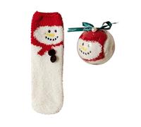 Lange Kuschelsocken Damen Unisex Plüsch Sneakersocken Kinder lustige Designs Warme Socken mit Motiv aus Baumwolle Socken Kinder Plüsch Witzige Socken Dicke Socken Winter Hüttensocken 2025