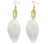 Lange Ohrhänger Stil Ohrringe Retro Mode Blätter Lange Feder Ohrringe Strandurlaub Stil Weibliche Ohrringe Online Ohrringe (White, One Size)