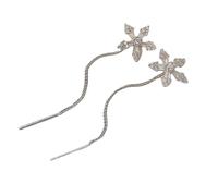 Lange Quaste, funkelnde Strass-Blumen-Tropfen-Ohrringe, Kristall-Blumenform, lange Quaste, Tropfenohrringe für Frauen und Mädchen, フリーサイズ