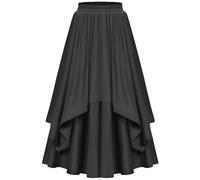 Lange Röcke für Damen, UK-Faltenröcke, ausgestellte A-Linien-Röcke, elastische Taille, Retro-Renaissance-Röcke, gestufter mehrlagiger Rock, Maxiröcke, Swing-Röcke, Freizeitröcke, Boho-Röcke,