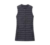 Lange Steppweste Damen Leicht Lang Daunenweste Gilet Ärmellose Puffer Weste Westen Frauen Aermellose Wattierte Gesteppte Weste Stepp Jacke Ärmellos Leichte Daunen Steppweste Damen Herbst Schwarz 4XL