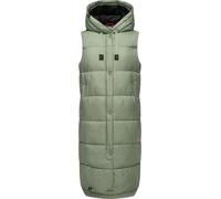 Lange Steppweste mit Kapuze "Sayorii" Smokey Mint L