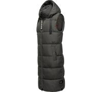 Steppweste NAVAHOO "Schnuffelchen", Damen, Gr. XXXL(46), grau (anthrazit), Oberstoff: 100% Polyester. Futter: 100% Polyester. Wattierung: 100% Polyester, gerade knielang, hoch geschlossener Ausschnitt
