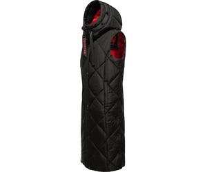 Lange Steppweste Outdoor-Weste mit Kapuze "Schnuckel" Black S