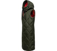 Lange Steppweste Outdoor-Weste mit Kapuze "Schnuckel" Dark Olive XXL