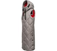 Lange Steppweste Outdoor-Weste mit Kapuze "Schnuckel" Zinc Grey L