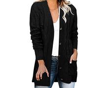 Lange Strickjacke Damen, Cardigan Damen, Shrug Regular Fit Dünne Jacke Frühling Langarm Strickjacken Für Damen Mit Knöpfen Leichte Sommerjacke, Longstrickjacke Langlebig Women's Cardigans
