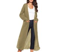 Lange Strickjacke Damen, Cardigan Damen, Strickjacken Für Damen Langarm Sommerjacke Leicht Dünne Jacke Frühling, Regular Fit Basic Einfarbig Business-Strickjacken Für Den Pendelverkehr