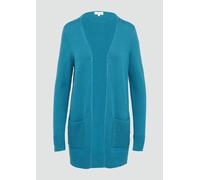 Lange Strickjacke mit Rippbündchen 34 Blau