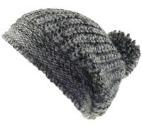 Lange Strickmütze mit Bommel in 2 Farben dunkelgrau, Einheitsgröße
