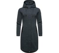 Kurzmantel RAGWEAR "Letti Long", Damen, Gr. S (36), schwarz, Fleece, Obermaterial: 54% Polyester, 41% Baumwolle, 5% Viskose, tailliert knieumspielend, hoch geschlossener Ausschnitt, Ärmel ohne Ärmelsc