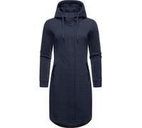 Ragwear Damen Leichter Sweat Übergangsmantel lang windabweisend mit Kapuze Letti Long Navy Gr. XS