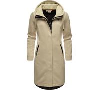 Kurzmantel RAGWEAR "Letti Long Bonded", Damen, Gr. XS (34), beige (ecru), Material: 100% Polyester, figurumspielend knielang, hoch geschlossener Ausschnitt, Ärmel ohne Ärmelschlitz normaler Saum, Mänt