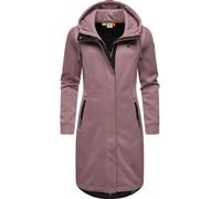 Kurzmantel RAGWEAR "Letti Long Bonded" Gr. 5XL (50), lila (mauve) Damen Mäntel Übergangsmäntel Übergangsmantel aus Rippstrick mit Kapuze (40600019-5XL)