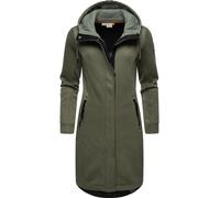 Lange Übergangsjacke aus Rippstrick "Letti Long Bonded" Olive S
