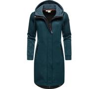 Lange Übergangsjacke aus Rippstrick "Letti Long Bonded" Petrol M