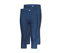 Lange Unterhose AMMANN "2er Pack 3/4 lange Unterhose mit Eingriff Day Classic", Herren, Gr. 8, blau (dunkelblau), Obermaterial: 75% Baumwolle CO. 25% Polyester PES., Unterhosen Lange Unterhose (197236