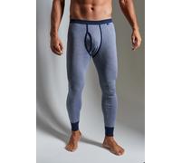 Lange Unterhose CLIPPER EXCLUSIVE, Herren, Gr. 7, 2 Stk., blau (marine), Obermaterial: 100% Baumwolle, meliert, körpernah, Unterhosen Lange Unterhose, modische Optik: Jeans meliert, tolle Qualität (30