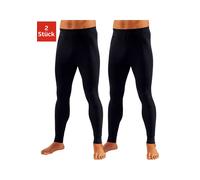 Lange Unterhose CLIPPER, Herren, Gr. 8, 2 Stk., schwarz, Feinripp, Obermaterial: 100% Baumwolle, unifarben, eng, Unterhosen Lange Unterhose, aus weichem Single Jersey (509184-8) schwarz