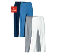 Lange Unterhose H.I.S, Herren, Gr. 92, 4 Stk., blau (marine, grau, meliert, weiß, blau, meliert), Feinripp, Obermaterial: 100% Baumwolle. Obermaterial 2: 60% Baumwolle, 40% Polyester. Melange in der P