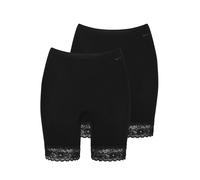 Lange Unterhose MEY "Lights", Damen, Gr. 42, schwarz, Single Jersey, Obermaterial: 55% Baumwolle, 40% Viskose, 5% Elasthan, unifarben, körpernah, Unterhosen Lange Unterhose, mit Spitze, Taillensitz (6