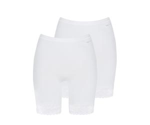 Lange Unterhose MEY "Lights", Damen, Gr. 44, weiß, Single Jersey, Obermaterial: 55% Baumwolle, 40% Viskose, 5% Elasthan, unifarben, körpernah, Unterhosen Lange Unterhose, mit Spitze, Taillensitz, flac