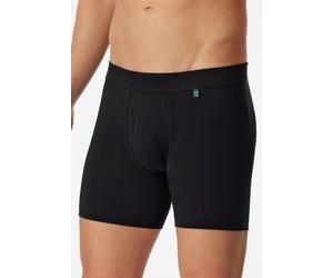 Lange Unterhose SCHIESSER "Long Life Cotton", Herren, Gr. 7, schwarz (000, schwarz), Single Jersey, Obermaterial: 95% Baumwolle, 5% Elasthan, körpernah, Unterhosen Lange Unterhose, mit Eingriff, Cotto